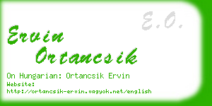 ervin ortancsik business card